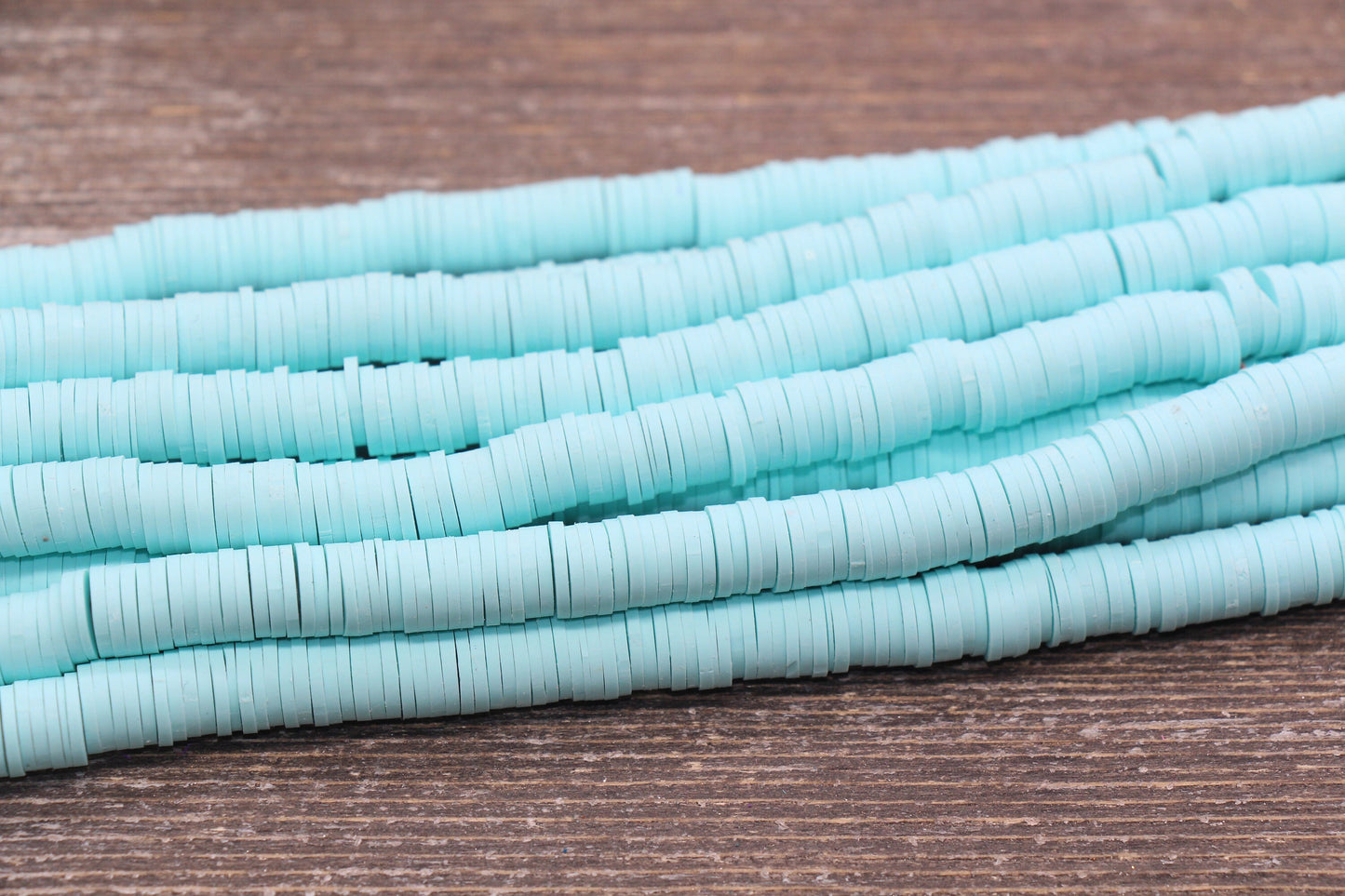 8mm Blue Heishi Beads, Blue Polymer Clay Disc Beads, African Disc Beads, Vinyl Heishi, 16 inch Strand #408