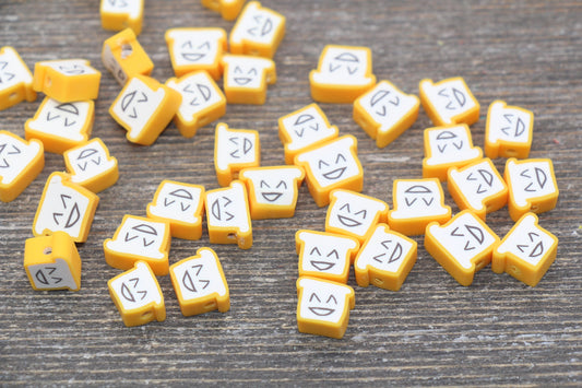 Happy Bread Polymer Clay Beads, Smiling Bread Cane Beads, Sliced Bread Clay Beads, Jewelry Beads, Beads for Bracelet #124