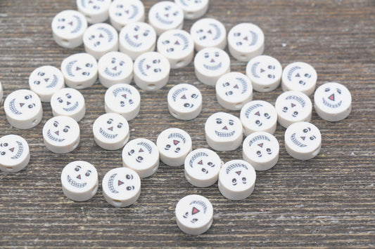 Halloween Creepy Smiling Face Polymer Clay Beads, Halloween Clay Beads, Jewelry Beads, Bead for Bracelet #127