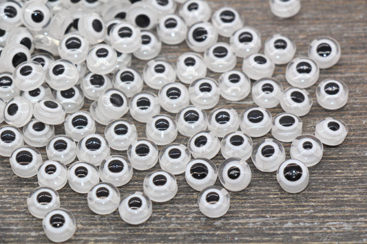 8mm Eyeball Beads, Flat Round Evil Eyeball Beads, Turkish Eye Beads, Greek Eye Beads, Acrylic Eyeball Beads #2364