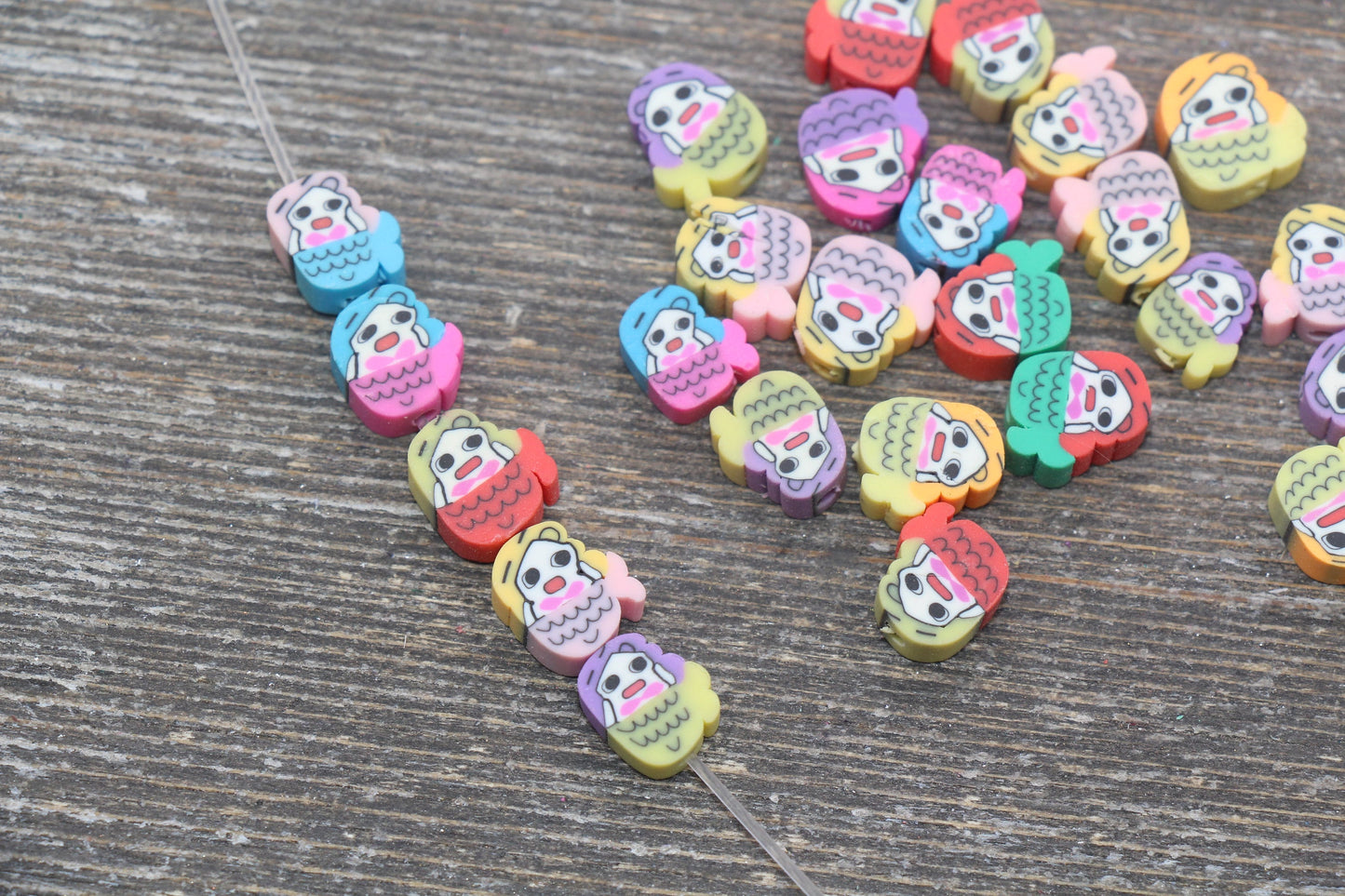 Mermaid Polymer Clay Beads, Assorted Mermaid Cane Beads, Jewelry Beads, Beads for Bracelet #133