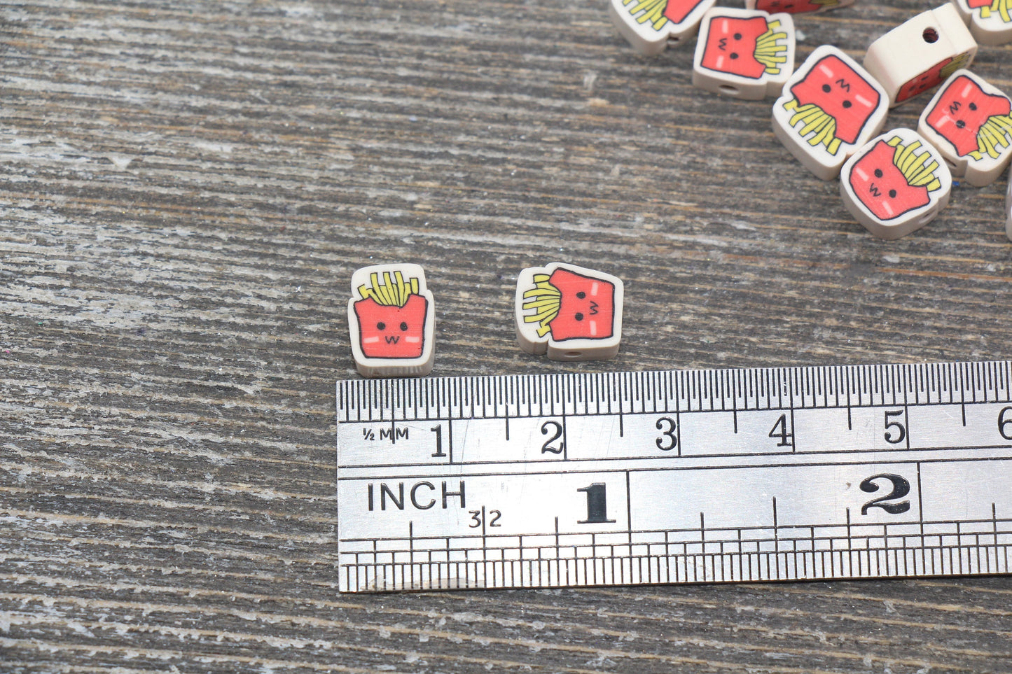 French Fries Polymer Clay Beads, French Fries Cane Beads, Jewelry Beads, Beads for Bracelet #134
