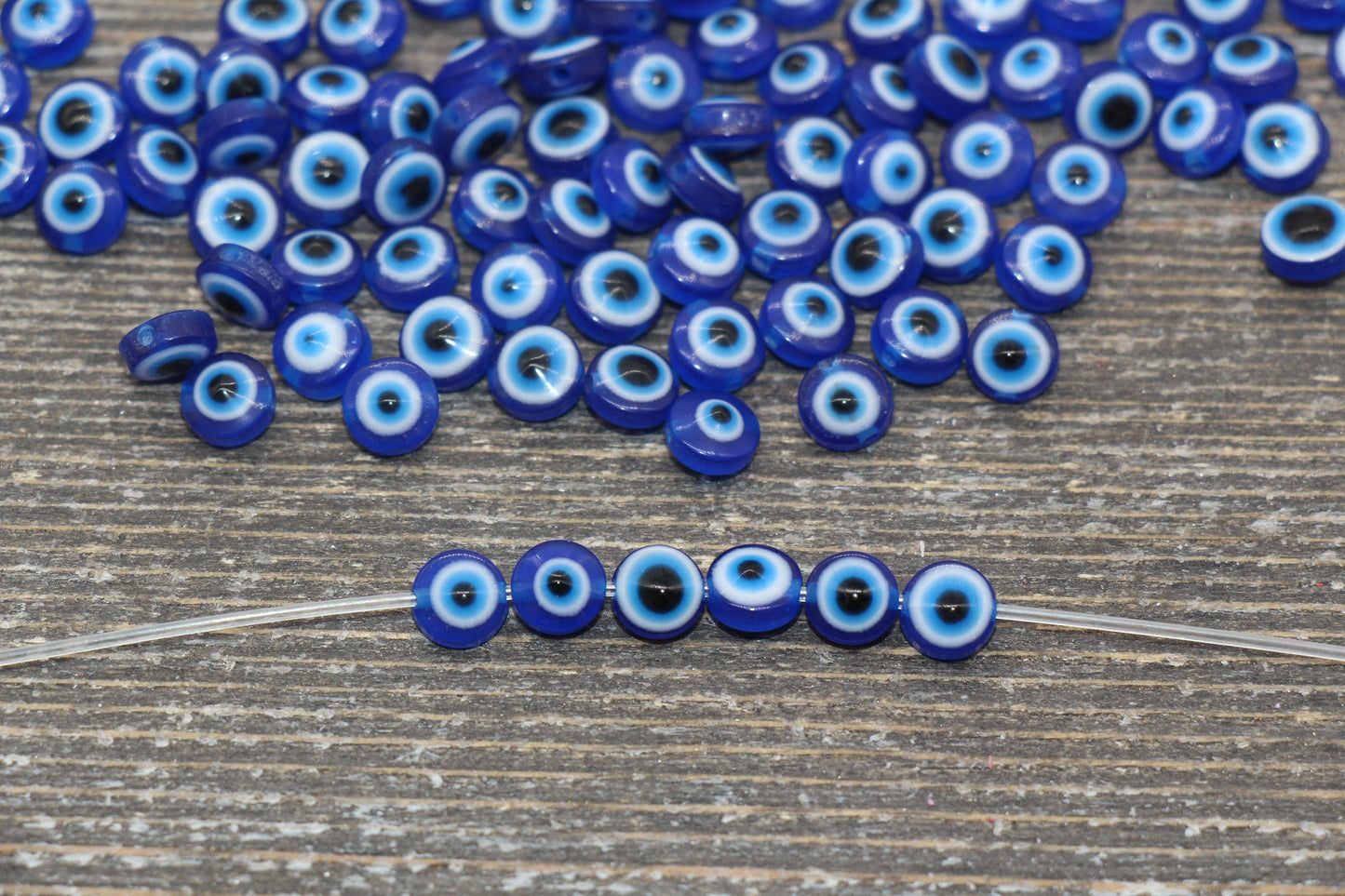 6mm Blue Eyeball Beads, Round Evil Eyeball Beads, Turkish Eye Beads, Greek Eye Beads, Acrylic Eyeball Beads #2356