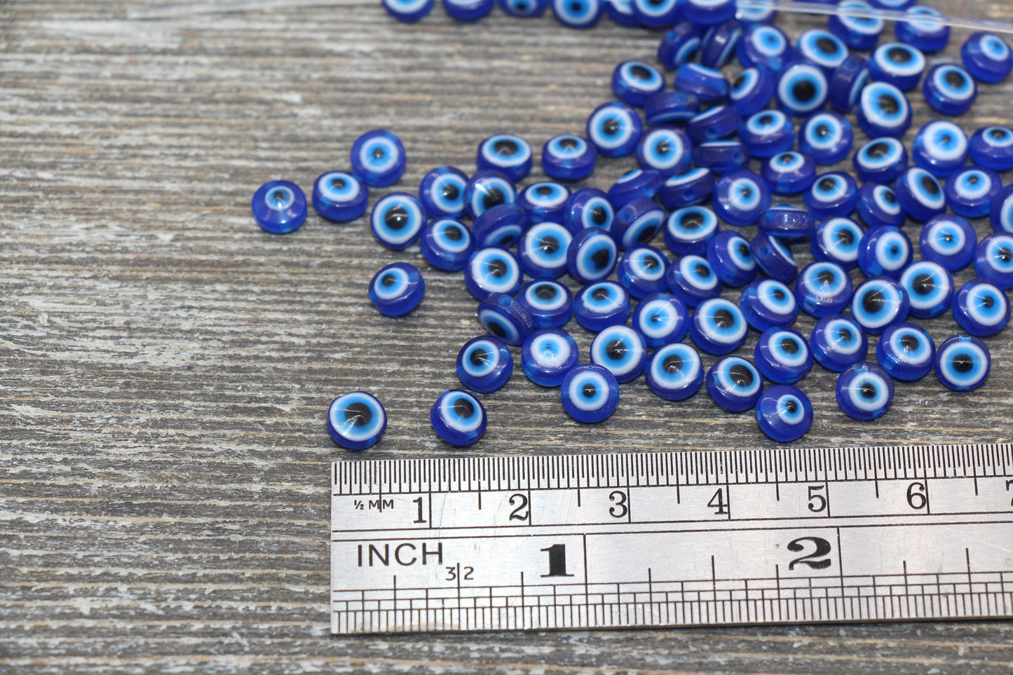 6mm Blue Eyeball Beads, Round Evil Eyeball Beads, Turkish Eye Beads, Greek Eye Beads, Acrylic Eyeball Beads #2356