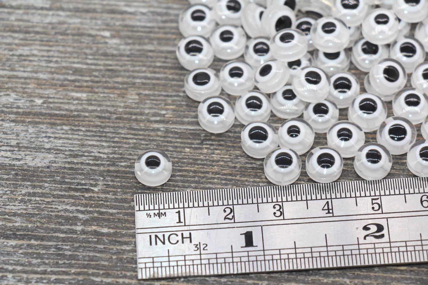 8mm Eyeball Beads, Flat Round Evil Eyeball Beads, Turkish Eye Beads, Greek Eye Beads, Acrylic Eyeball Beads #2364