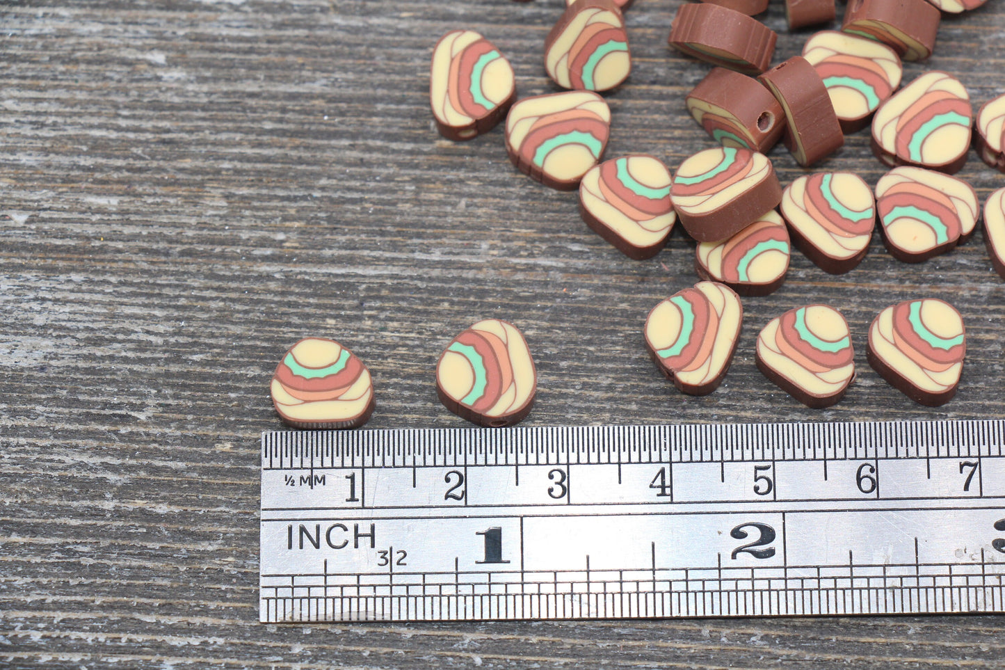 Hamburger Polymer Clay Beads, Kawaii Hamburger Beads, Fimo Cane Beads, Jewelry Beads, Beads for Bracelet #153