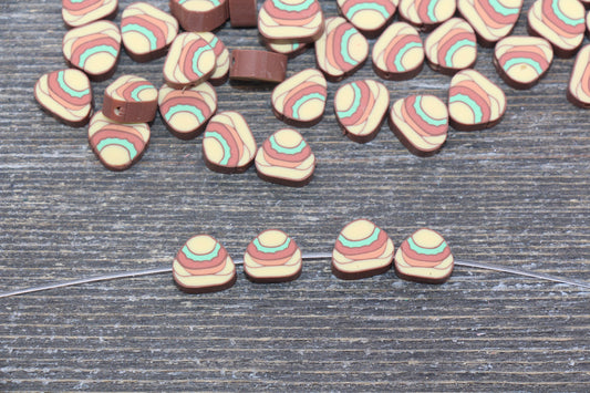 Hamburger Polymer Clay Beads, Kawaii Hamburger Beads, Fimo Cane Beads, Jewelry Beads, Beads for Bracelet #153