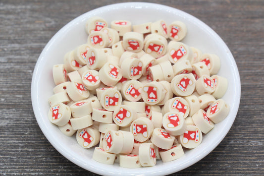 Christmas Stocking Polymer Clay Beads, Christmas Socks Fimo Cane Beads #160