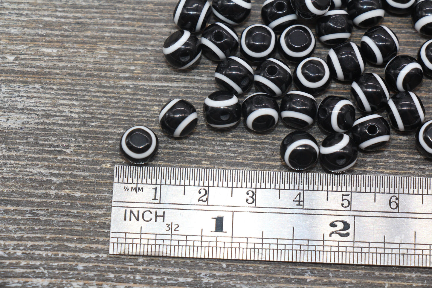 8mm Eyeball Beads, Black Evil Eye Beads, Chunky Round Evil Eyeball Beads, Turkish Eye Beads, Greek Eye Beads, Acrylic Eyeball Beads #2384