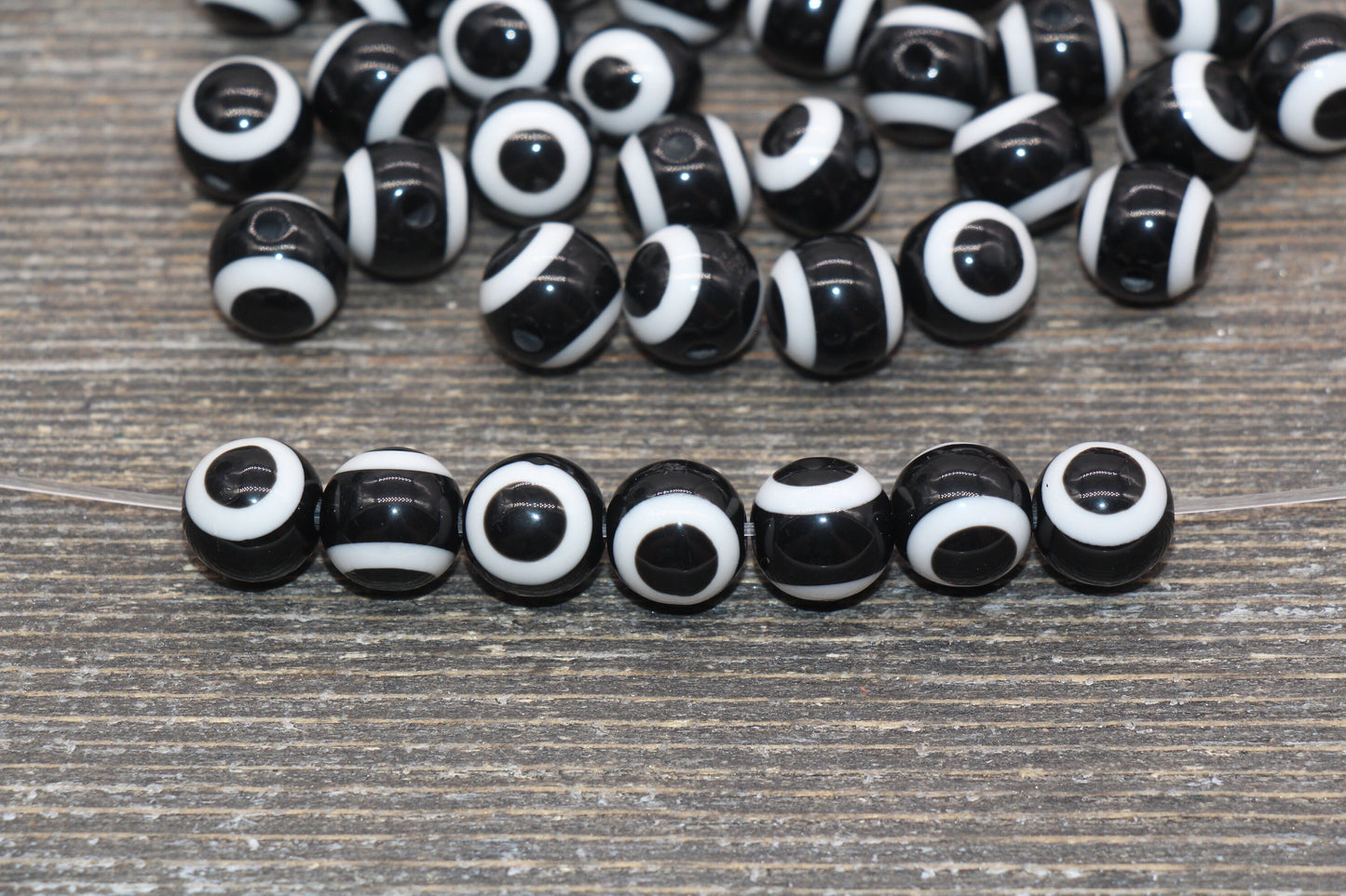10mm Eyeball Beads, Black Evil Eye Beads, Chunky Round Evil Eyeball Beads, Turkish Eye Beads, Greek Eye Beads, Acrylic Eyeball Beads #2385