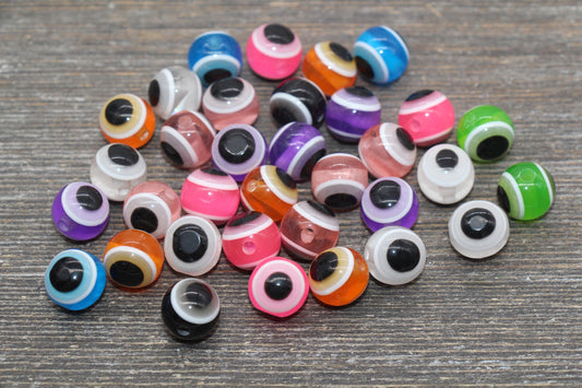 12mm Eyeball Beads, Multicolor Evil Eye Beads, Chunky Round Evil Eye Beads, Turkish Eye Beads, Greek Eye Beads, Acrylic Eyeball Beads #2392