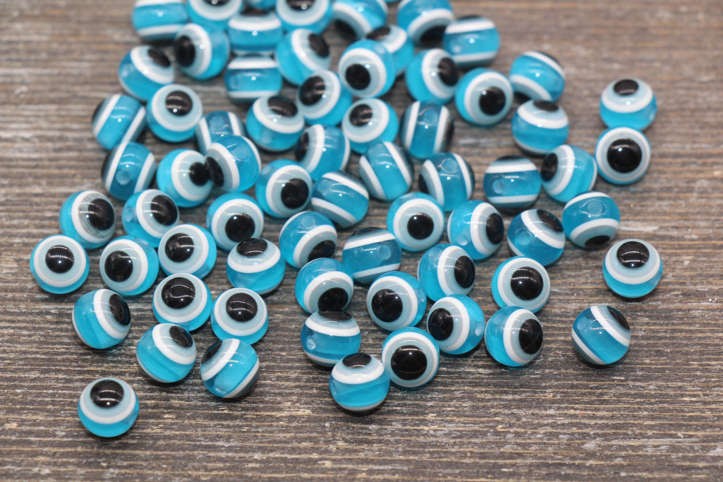 8mm Blue Eyeball Beads, Evil Eye Beads, Chunky Round Evil Eye Beads, Turkish Eye Beads, Greek Eye Beads, Acrylic Eyeball Beads #2396