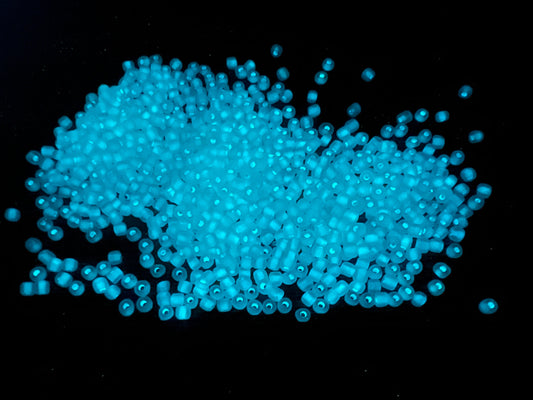 GLOW Matte Glass Beads, 4mm 6/0 Glass Beads, Glow in Dark Frosted White Seed Beads, Rocailles Beads, Beading Supplies #2375