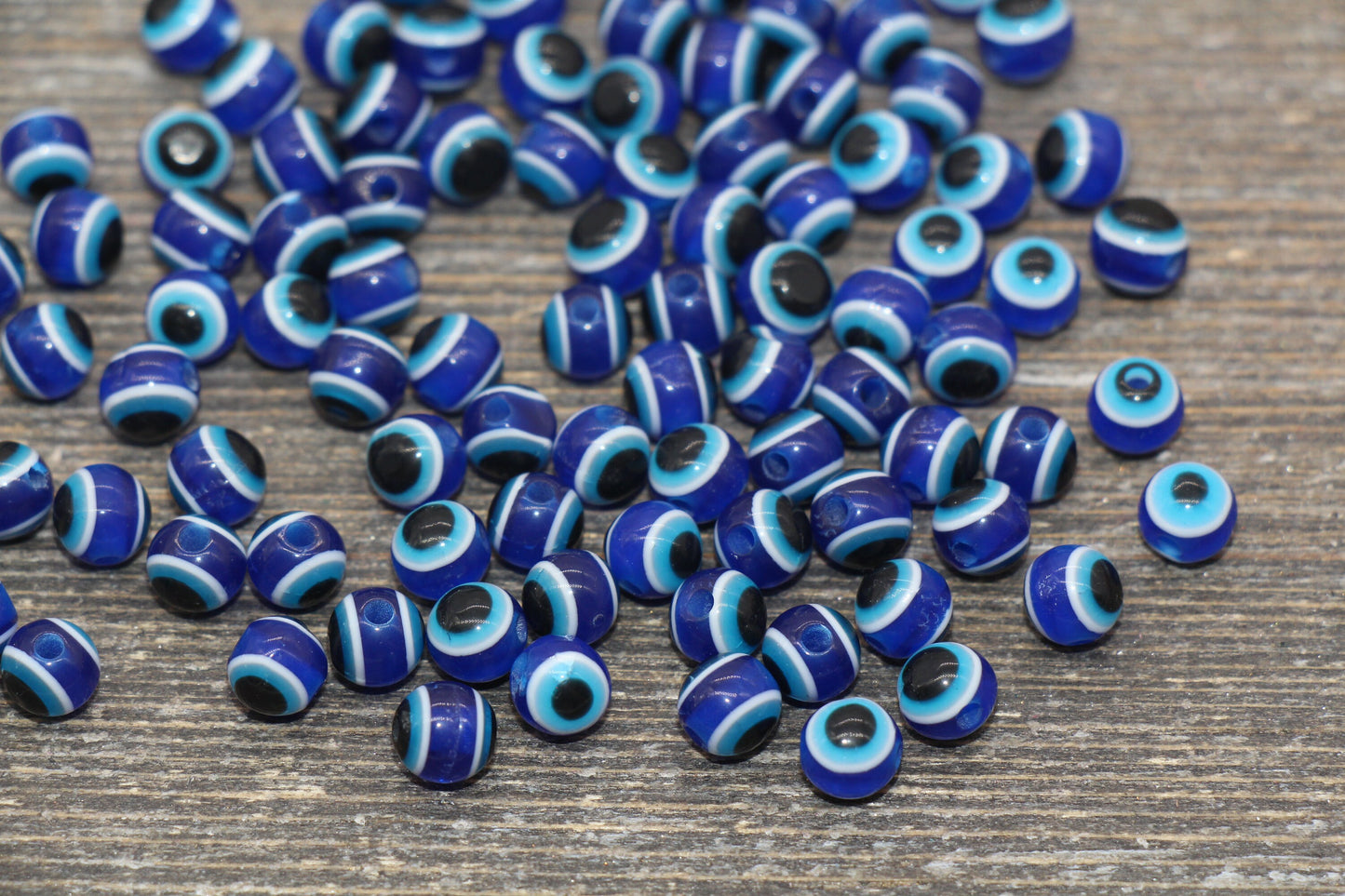 6mm Eyeball Beads, Royal Blue Evil Eye Beads, Round Evil Eyeball Beads, Turkish Eye Beads, Greek Eye Beads, Acrylic Eyeball Beads #2378