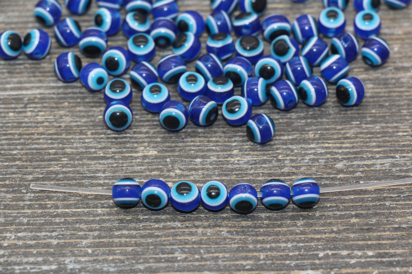 6mm Eyeball Beads, Royal Blue Evil Eye Beads, Round Evil Eyeball Beads, Turkish Eye Beads, Greek Eye Beads, Acrylic Eyeball Beads #2378