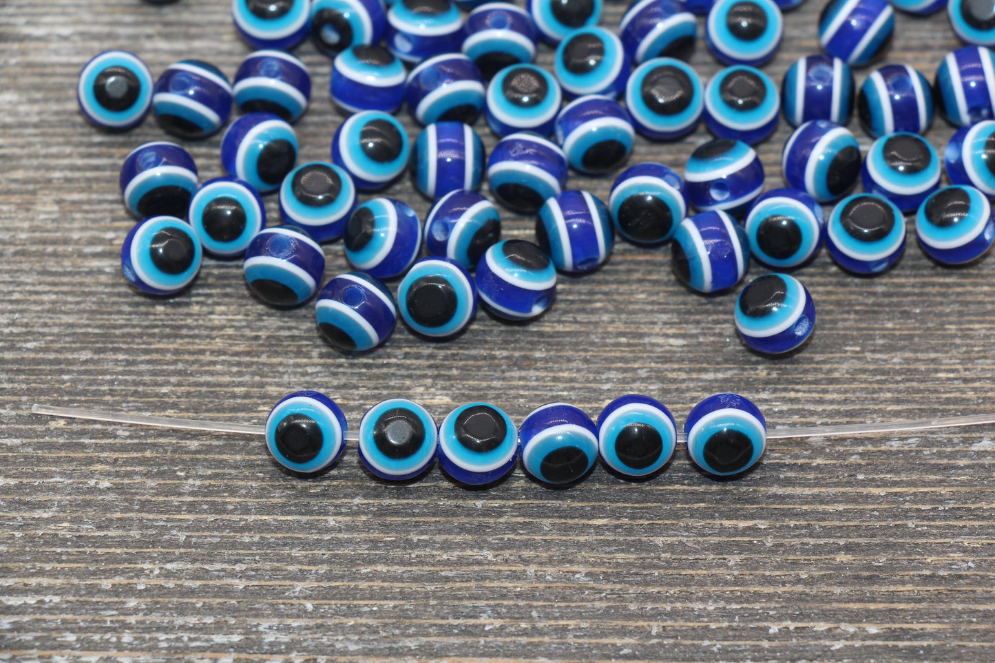 8mm Eyeball Beads, Royal Blue Evil Eye Beads, Round Evil Eyeball Beads, Turkish Eye Beads, Greek Eye Beads, Acrylic Eyeball Beads #2379