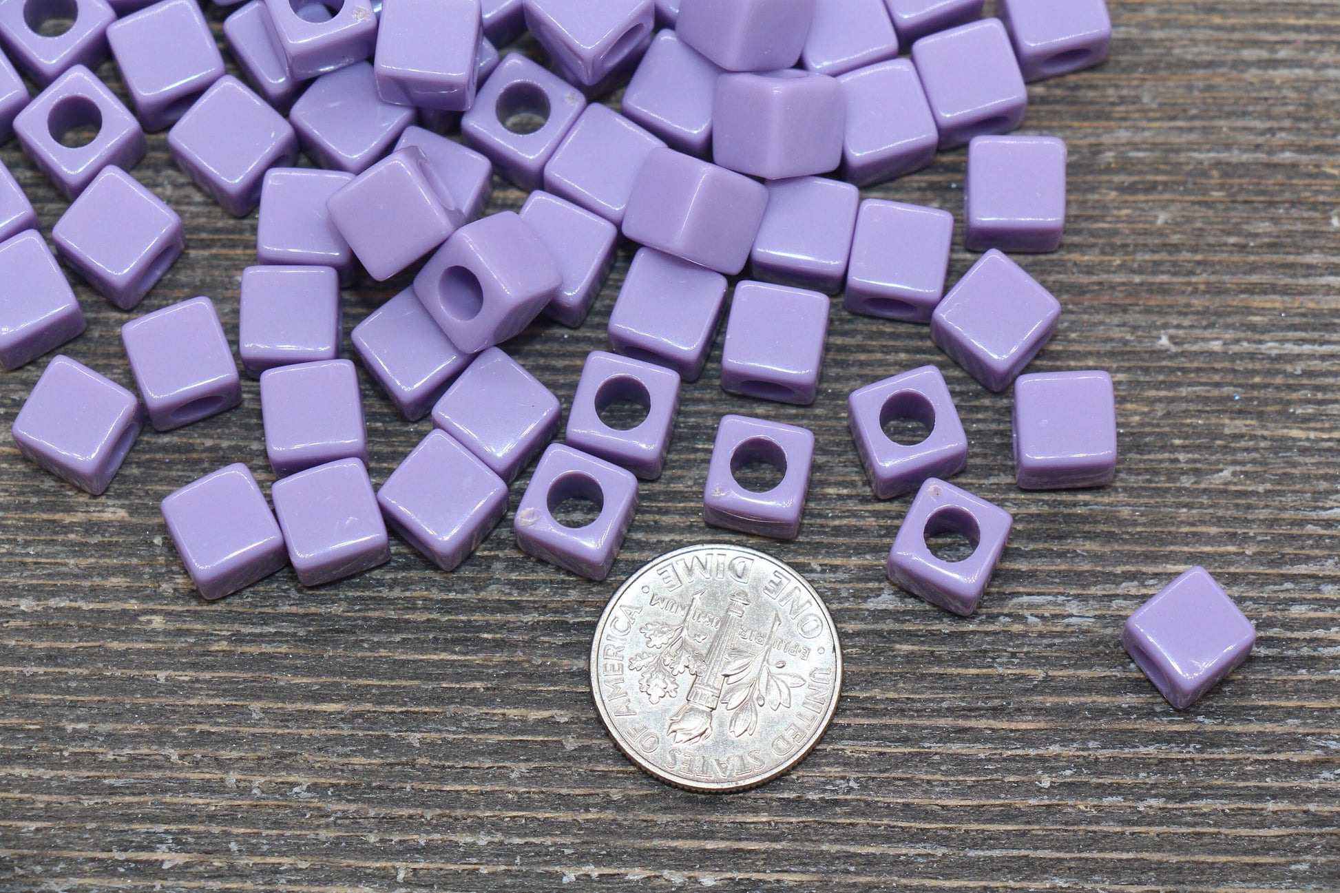 Lavender Cube Beads, Acrylic Cube Square Beads, Acrylic Spacer Beads, Lavender Cube Beads, Acrylic Blank Cube Beads, Size 7mm #2473