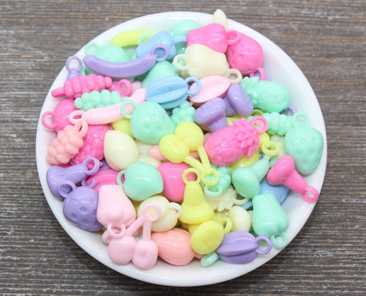 10–15mm Assorted Acrylic Fruit Charms