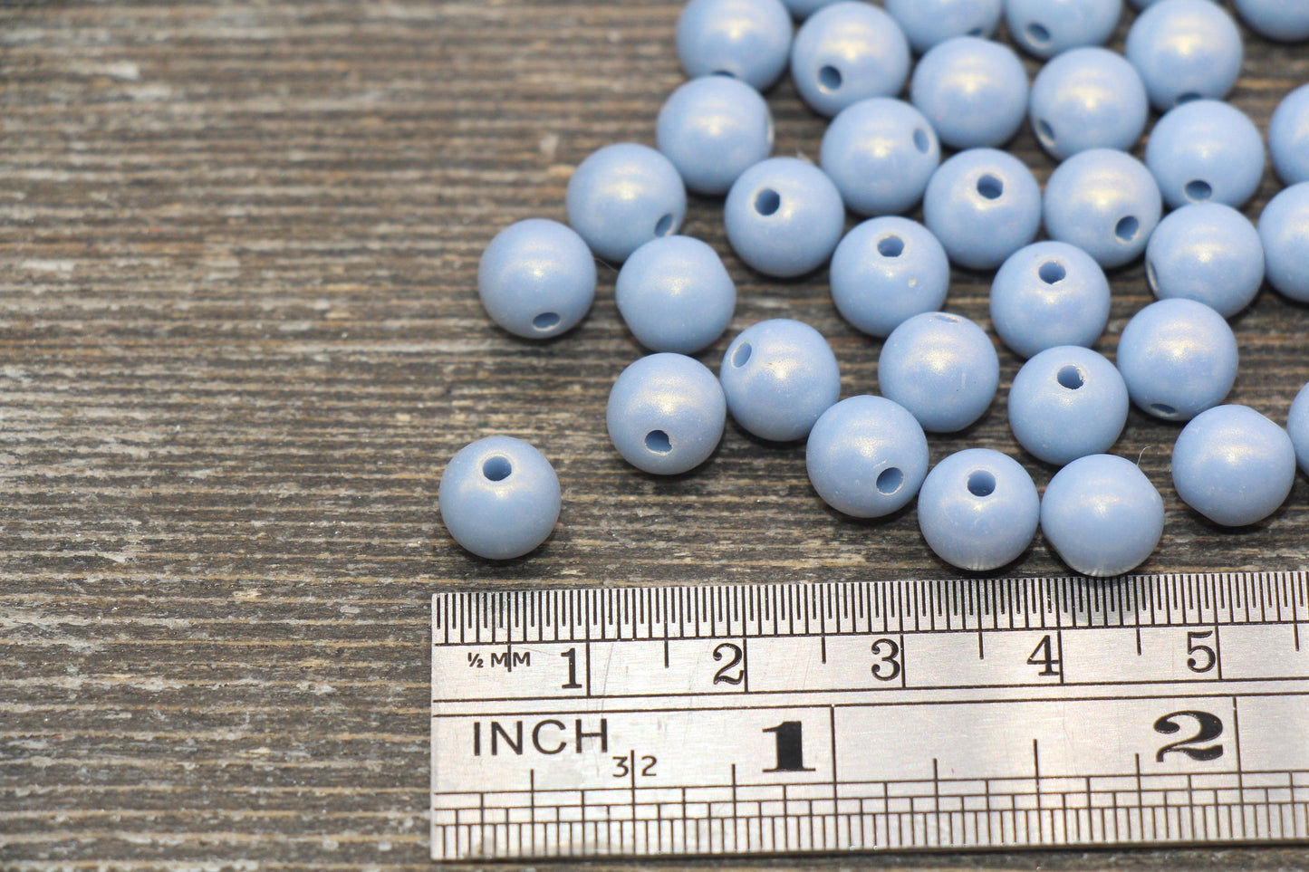 8mm Blue Shimmer Gumball Beads, Round Acrylic Loose Beads, Bubblegum Beads, Chunky Beads, Smooth Round Plastic Beads #1585