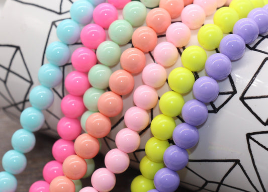 10mm Glass Beads, Round Glass Beads, Jewelry Glass Beads, Bracelet Beads