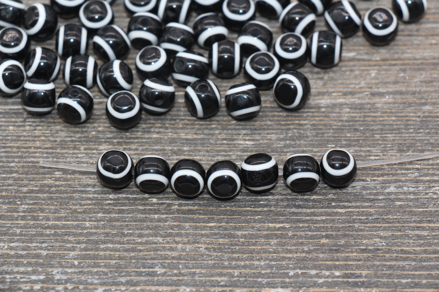 8mm Eyeball Beads, Black Evil Eye Beads, Chunky Round Evil Eyeball Beads, Turkish Eye Beads, Greek Eye Beads, Acrylic Eyeball Beads #2384