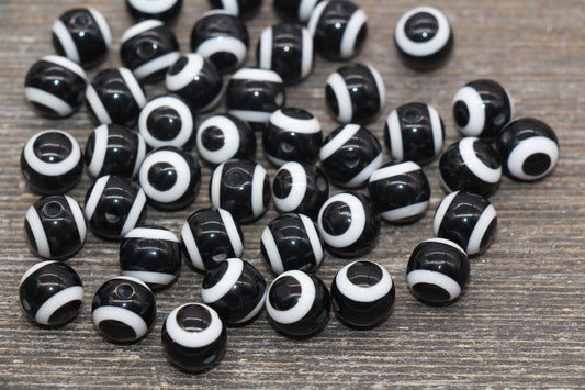 10mm Eyeball Beads, Black Evil Eye Beads, Chunky Round Evil Eyeball Beads, Turkish Eye Beads, Greek Eye Beads, Acrylic Eyeball Beads #2385