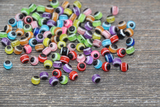 5mm Eyeball Beads, Multicolor Evil Eye Beads, Chunky Round Evil Eye Beads, Turkish Eye Beads, Greek Eye Beads, Acrylic Eyeball Beads #2388