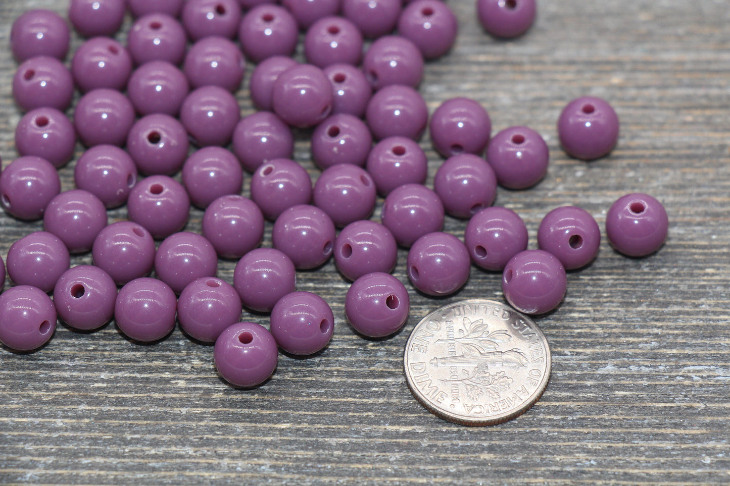 8mm Plum Gumball Beads, Round Acrylic Loose Beads, Bubblegum Beads, Chunky Beads, Bubble Gum Beads, Smooth Plastic Round Beads #2500