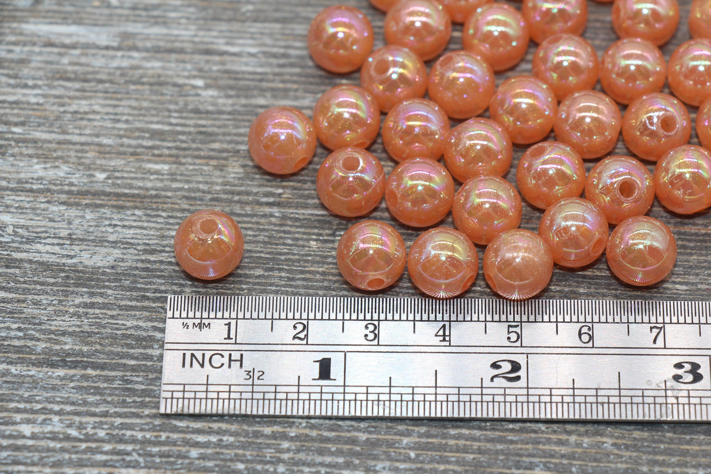 10mm Jelly AB with Glitter Gumball Beads, Iridescent Acrylic Loose Beads, Bubblegum Beads, Sparkle Glossy Chunky Round Beads #2527