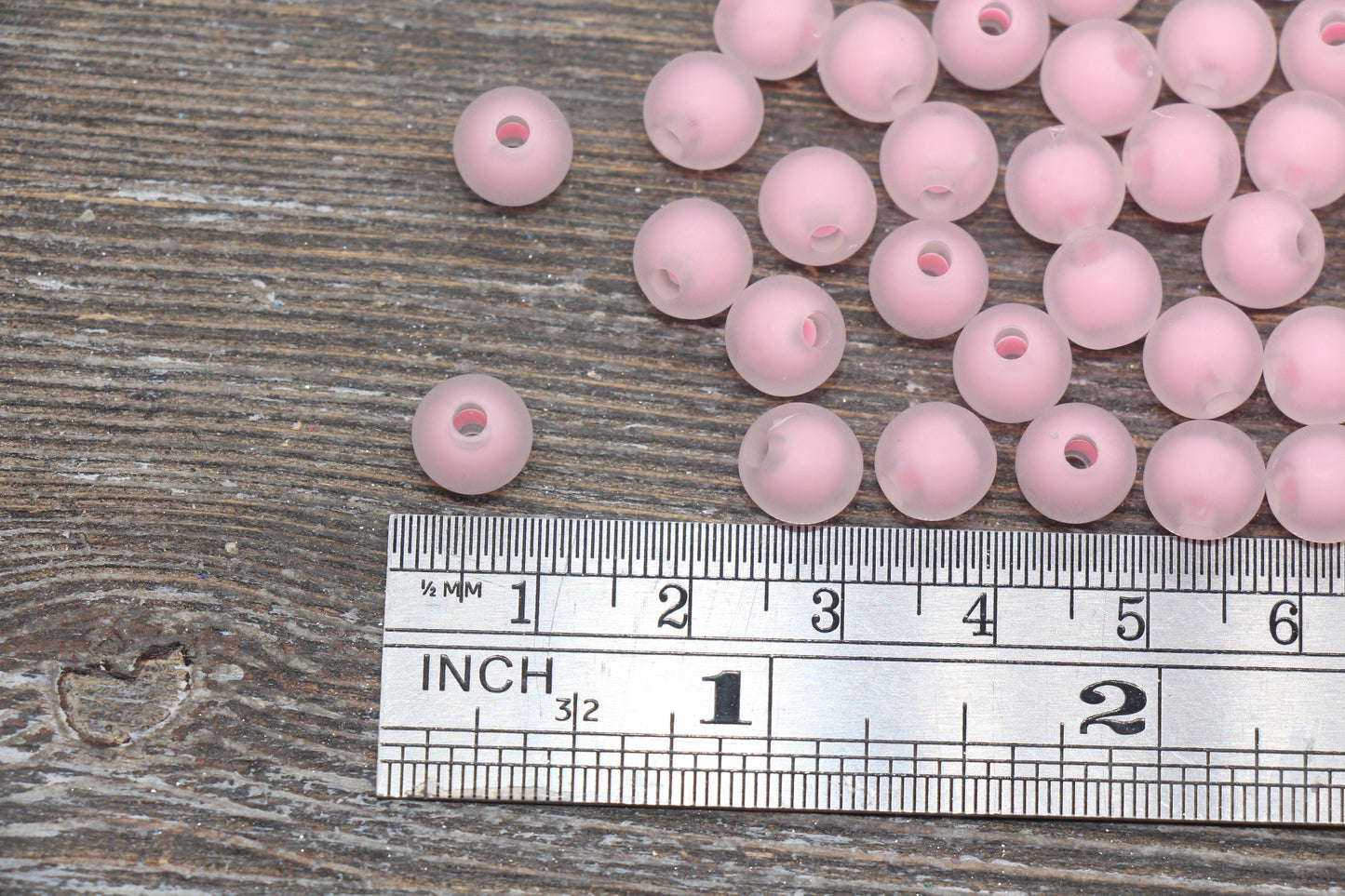 8mm Matte Pink Round Beads, Frosted Pink Acrylic Round Gumball Beads, Bubblegum Beads, Plastic Round Bead, Chunky Beads, #588