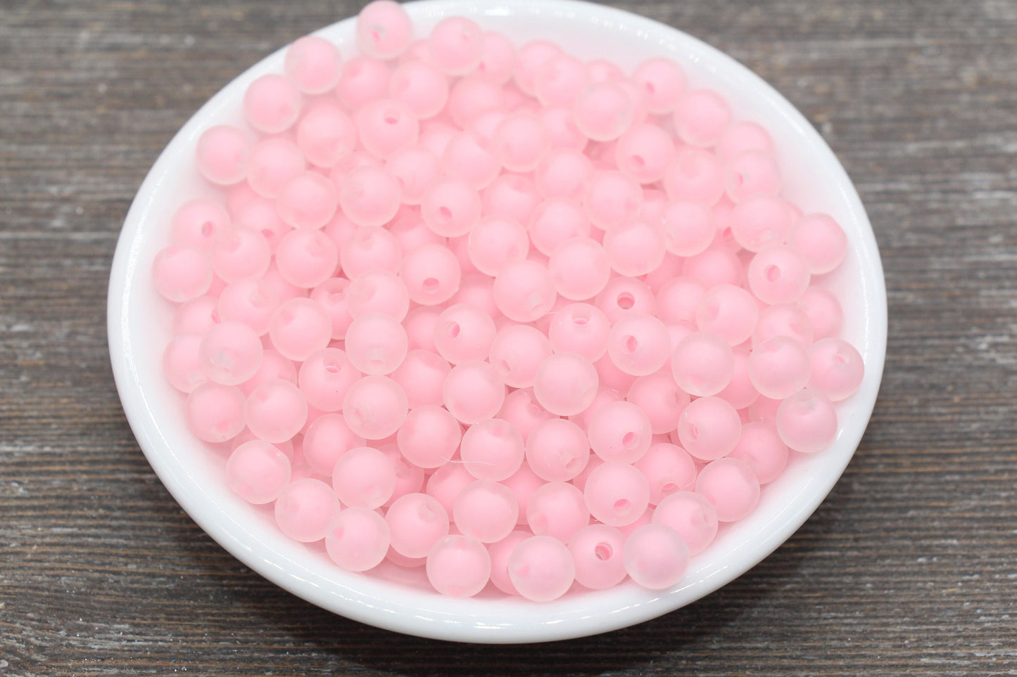 8mm Matte Pink Round Beads, Frosted Pink Acrylic Round Gumball Beads, Bubblegum Beads, Plastic Round Bead, Chunky Beads, #588
