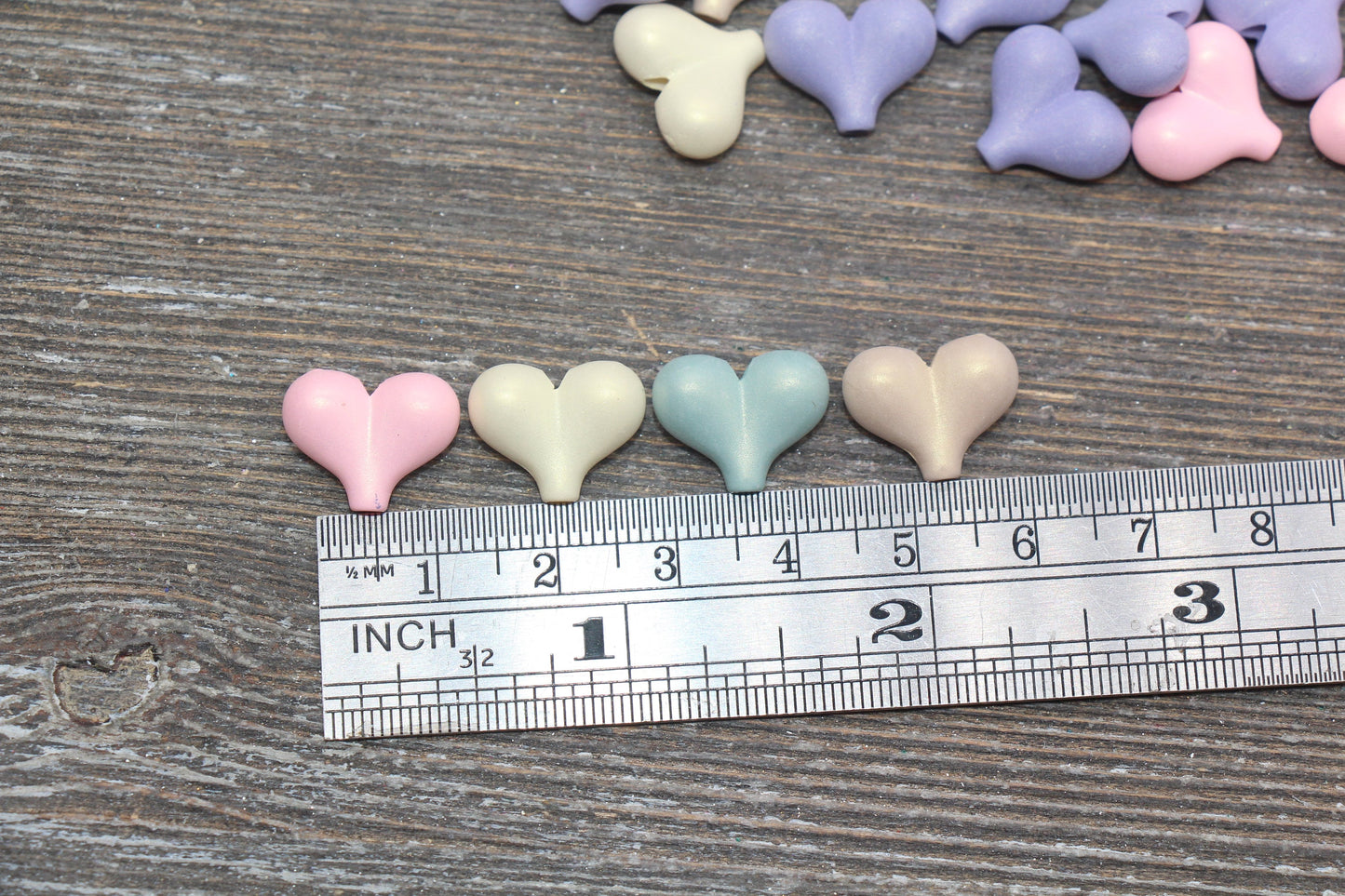 Multicolored Heart Shimmer Beads, Heart Shape Beads, Chunky Heart Beads, Mix Color Beads #50