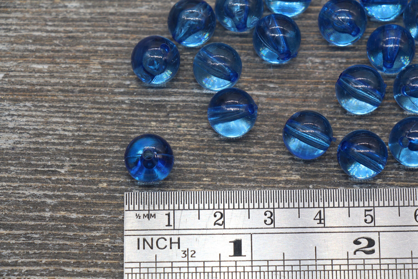 10mm Transparent Blue Round Beads, Acrylic Gumball Beads, Blue Round Beads, Bubblegum Beads, Plastic Chunky Bead #2400