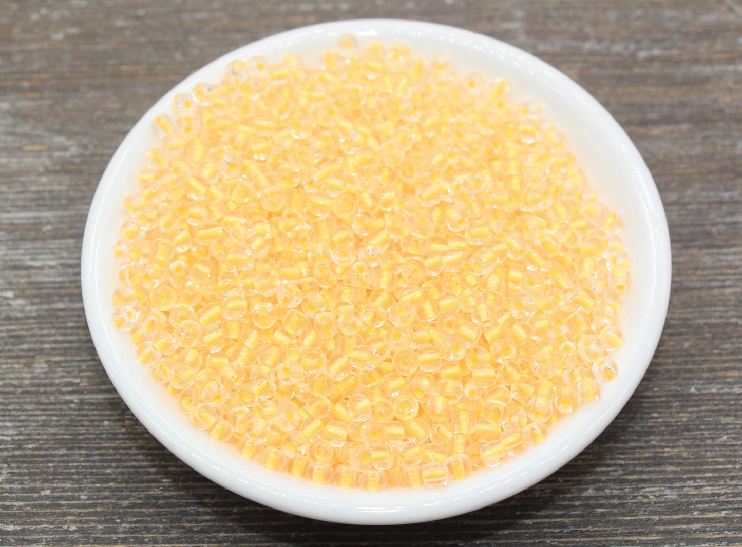 GLOW Glass Beads, 4mm 6/0 Glass Beads, Glow in Dark Transparent Beads with Orange Lining Beads, Rocailles Beads, Beading Supplies #960