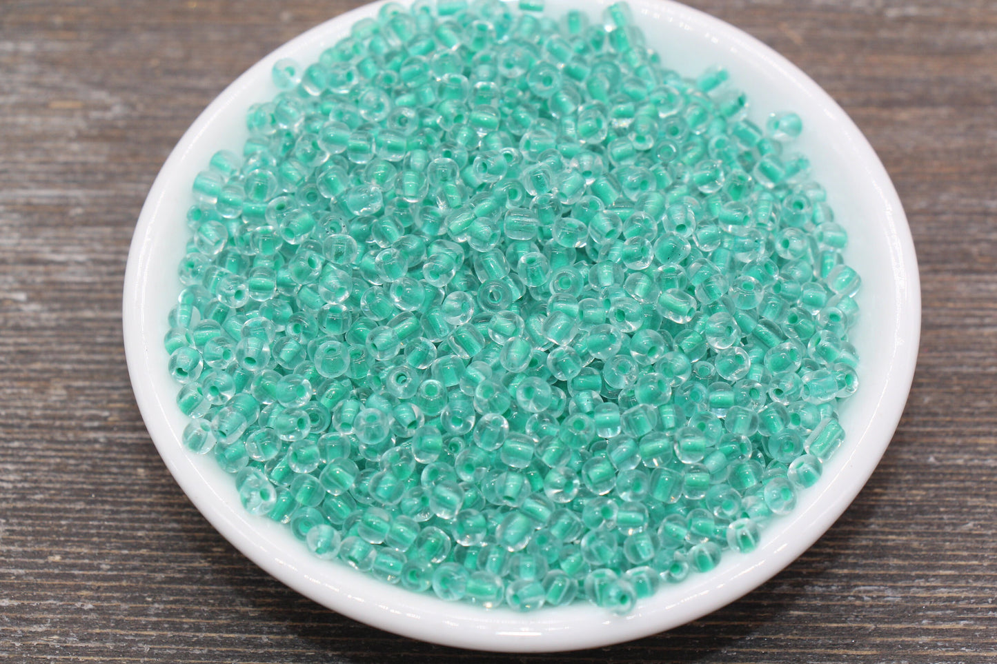 GLOW Glass Beads, 4mm 6/0 Glass Beads, Glow in Dark Transparent Beads with Green Lining Beads, Rocailles Beads, Beading Supplies #2498
