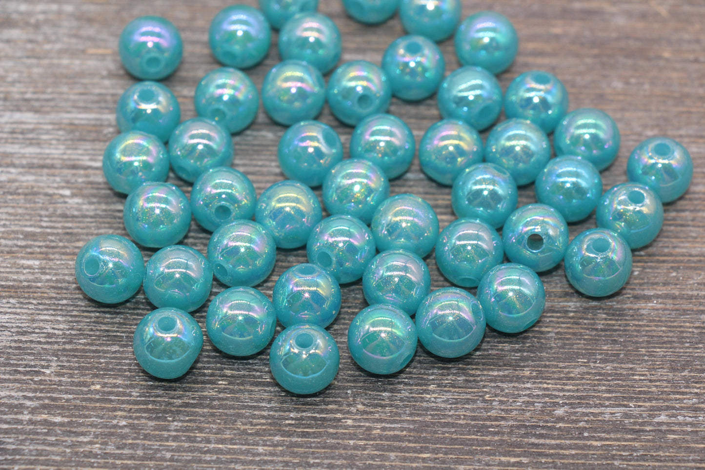 12mm Jelly Blue AB with Glitter Gumball Beads, Iridescent Acrylic Loose Beads, Bubblegum Beads, Sparkle Glossy Chunky Round Beads #2540