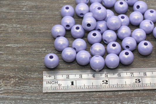 12mm Lavender Shimmer Gumball Beads, Round Acrylic Loose Beads, Bubblegum Beads, Chunky Beads, Round Plastic Beads #650