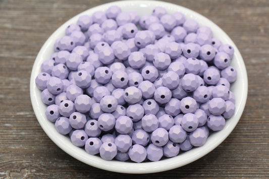 8mm Purple Shimmer Faceted Gumball Beads, Faceted Acrylic Loose Beads, Bubblegum Beads, Chunky Beads, Purple Gumball Beads #2544