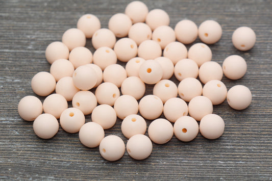 10mm Matte Light Peach Gumball Beads, Round Acrylic Loose Beads, Frosted Light Peach Bubblegum Beads, Chunky Beads, Round Beads #2560