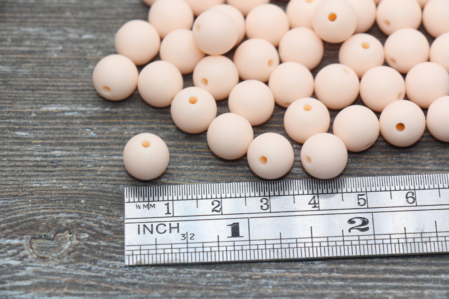 10mm Matte Light Peach Gumball Beads, Round Acrylic Loose Beads, Frosted Light Peach Bubblegum Beads, Chunky Beads, Round Beads #2560