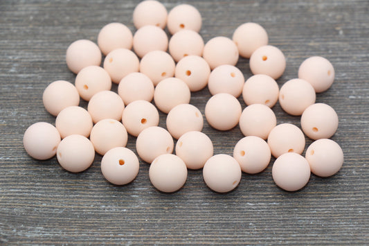 12mm Matte Light Peach Round Beads, Frosted Acrylic Round Gumball Beads, Bubblegum Beads, Chunky Beads, Plastic Round Bead #2561