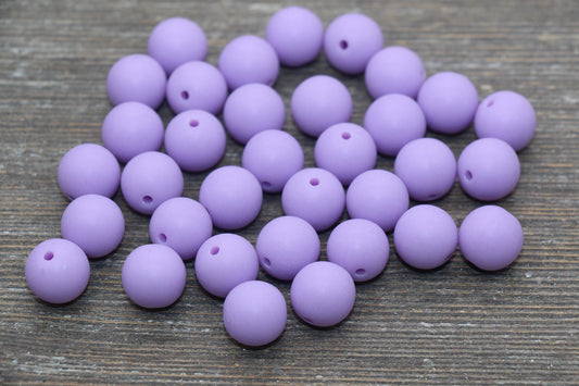 12mm Matte Lavender Round Beads, Frosted Purple Acrylic Round Gumball Beads, Bubblegum Beads, Chunky Beads, Plastic Round Bead, #2582