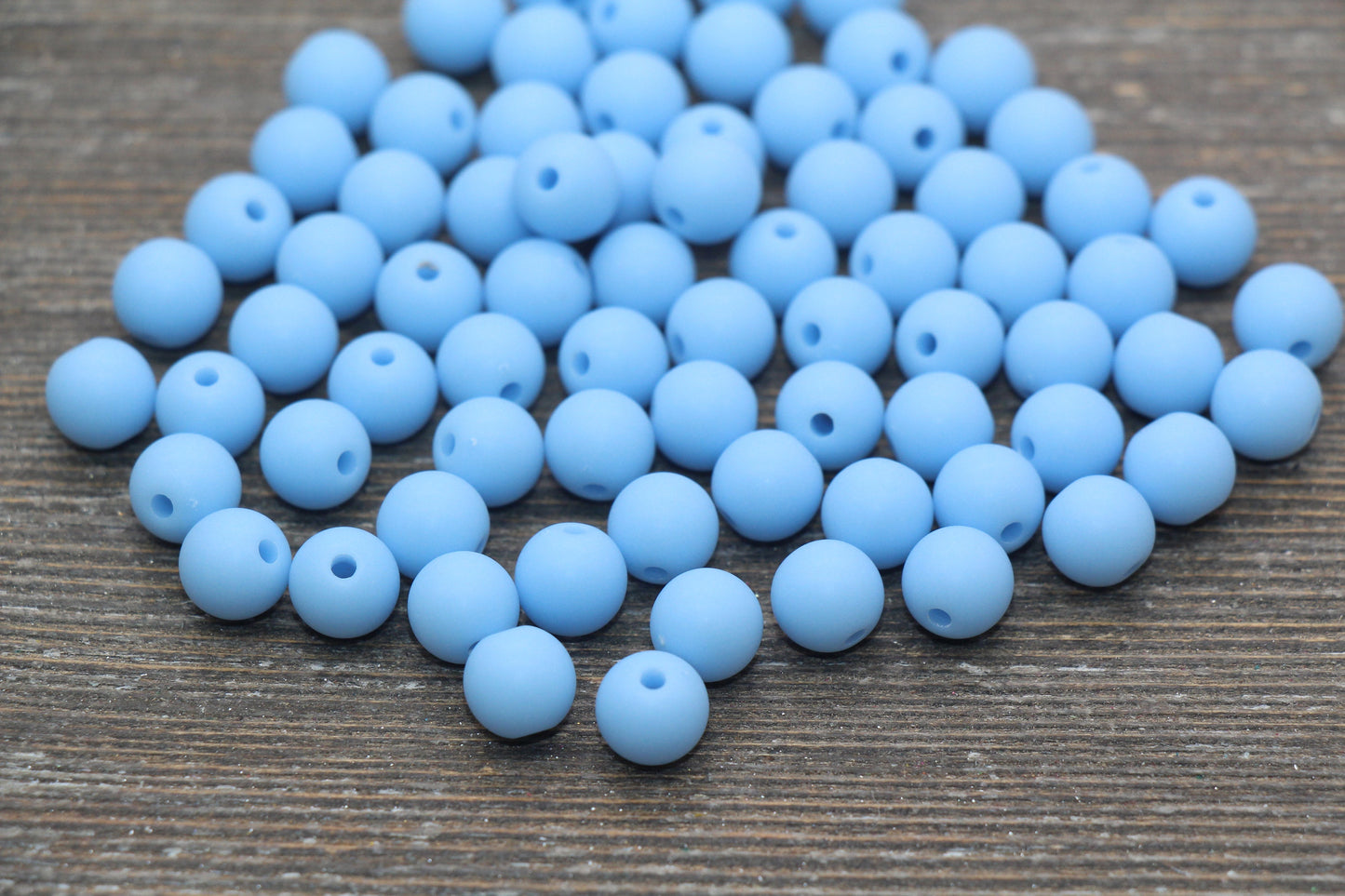8mm Matte Dusty Blue Round Beads, Acrylic Gumball Bead, Frosted Blue Round Spacer Beads, Bubblegum Beads, Plastic Round Bead #2589