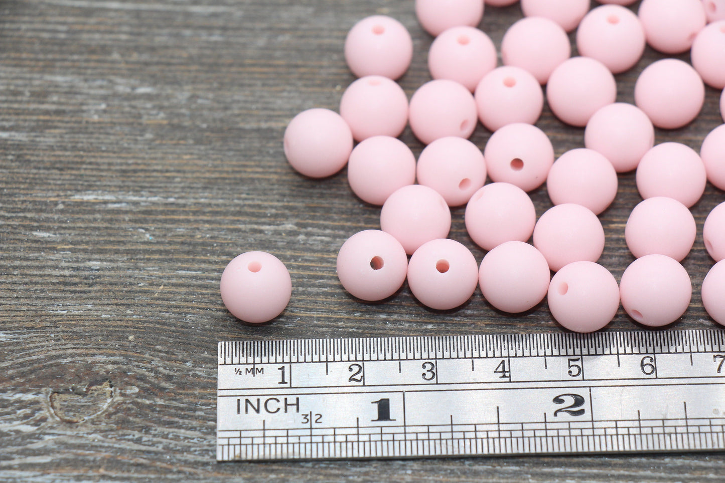 10mm Matte Light Pink Round Beads, Frosted Pink Acrylic Round Gumball Beads, Bubblegum Beads, Chunky Beads, Plastic Round Bead, #2607