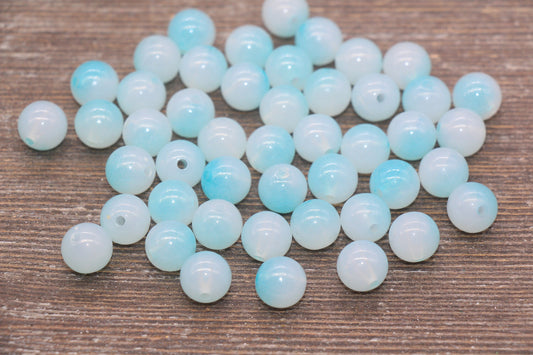 10mm Blue Ombre Round Beads, Acrylic Gumball Bead, Blue Round Beads, Bubblegum Beads, Plastic Round Bead, Jewelry Beads #2626