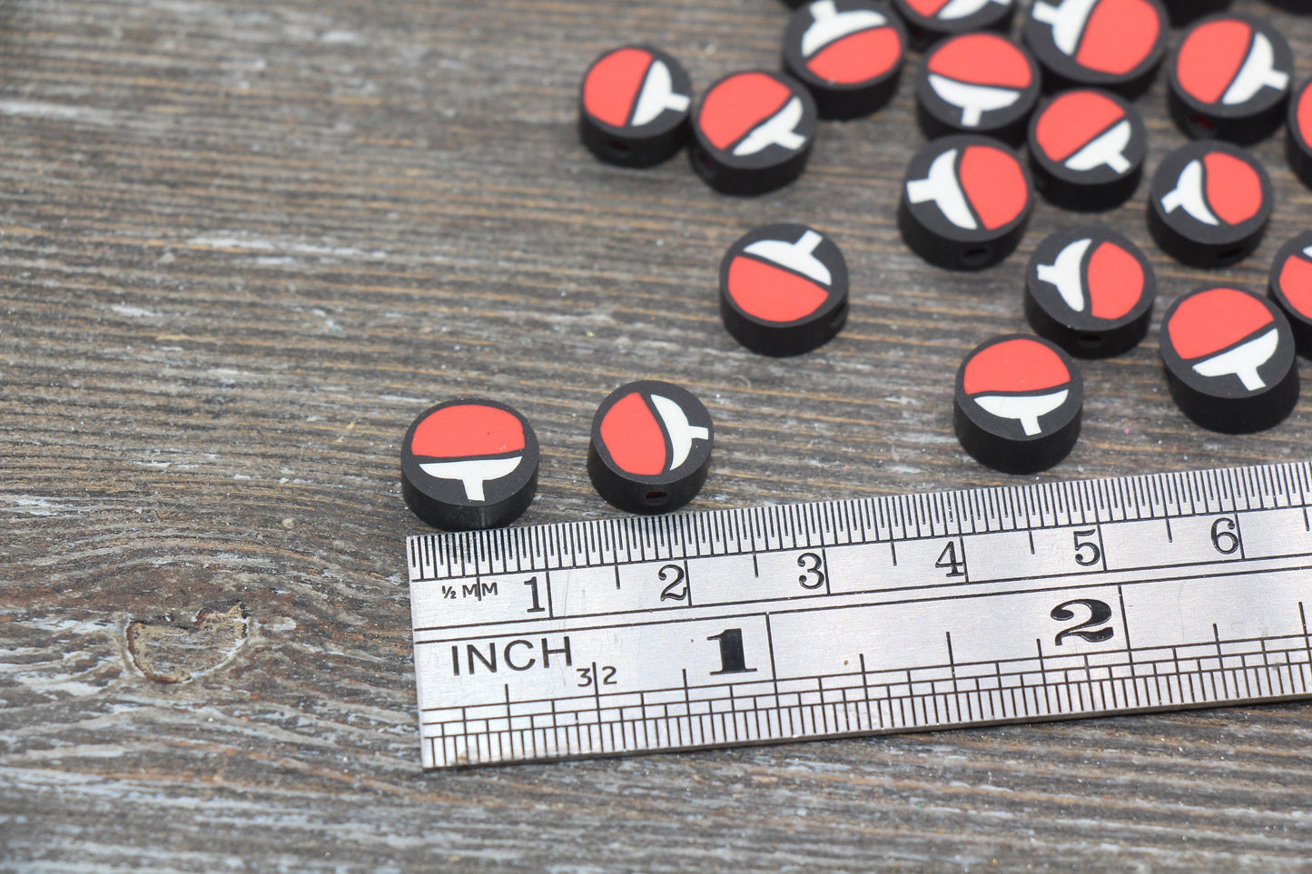 Ping Pong Paddle Polymer Clay Beads, Table Tennis Clay Beads, Jewelry Beads, Bead for Bracelet #167