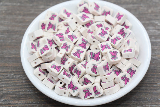 Kawaii Dinosaur Polymer Clay Beads, Dinosaur Square Shape Clay Beads, Jewelry Beads, Beads for Bracelet #173