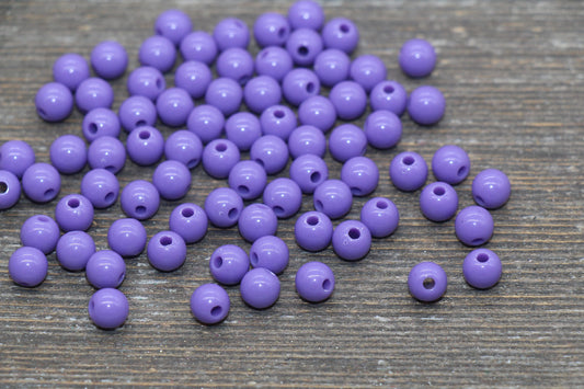 6mm Purple Gumball Beads, Round Acrylic Purple Loose Beads, Bubblegum Beads, Chunky Beads, Bubble Gum Beads, Smooth Round Beads #636