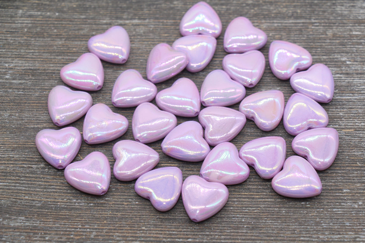 Iridescent Heart Beads, AB Purple Heart Beads, Heart Chunky Acrylic Beads, Large Heart Shape Beads, Bracelet Making Jewelry Finding #2637