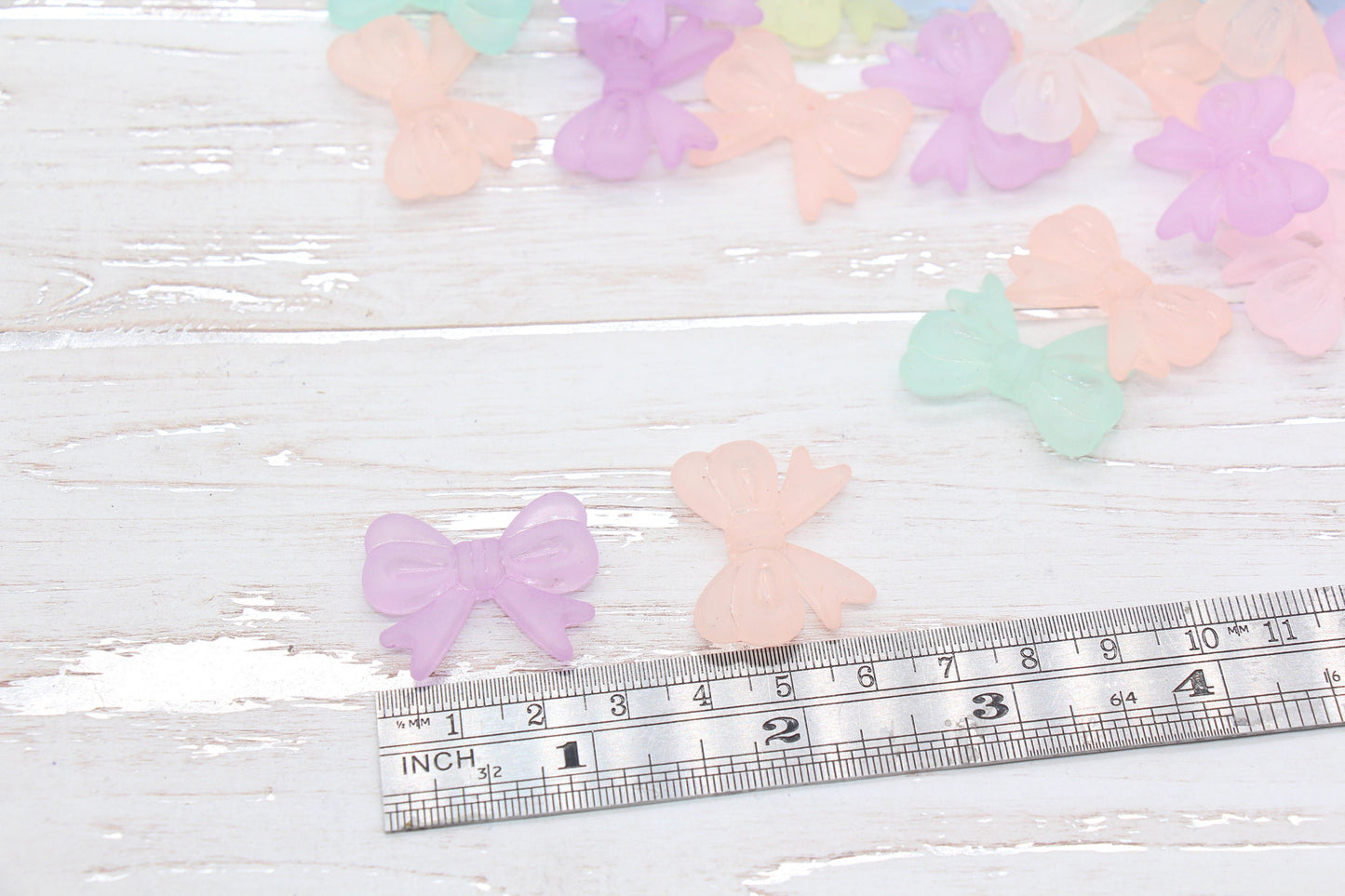 Frosted Bow Beads, Matte Mix Bow Beads, Large Bow Beads, Vertical Hole Bow Beads, Jewelry Beads #2641